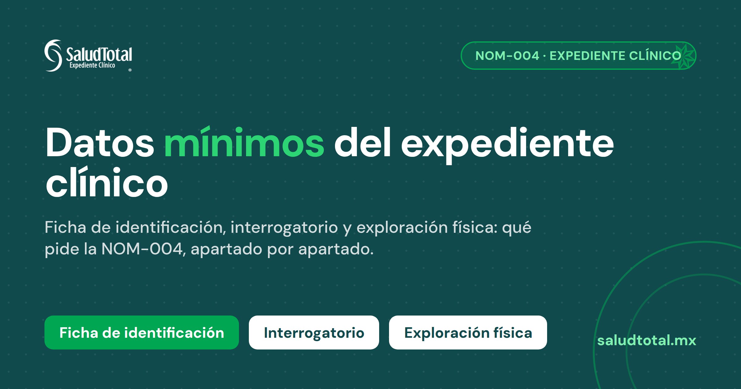 Datos mínimos del expediente clínico: ficha de identificación, interrogatorio y exploración física (NOM-004)